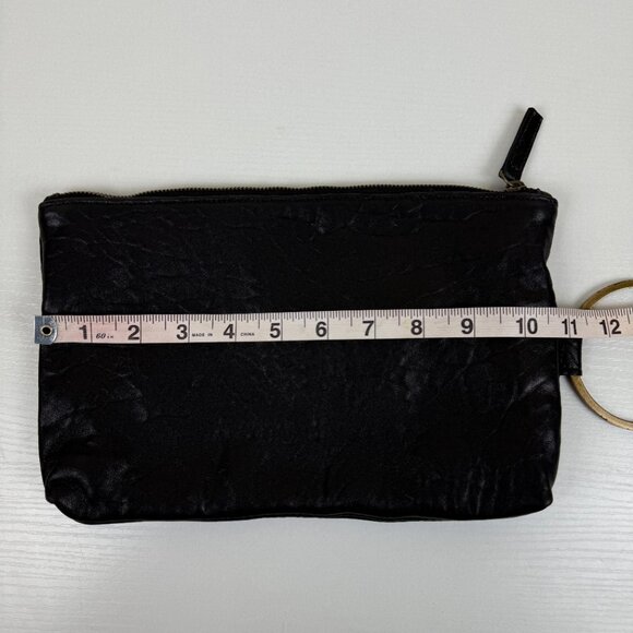 Kim White Super Soft Black Leather Wristlet/Ring Clutch - Picture 4 of 12